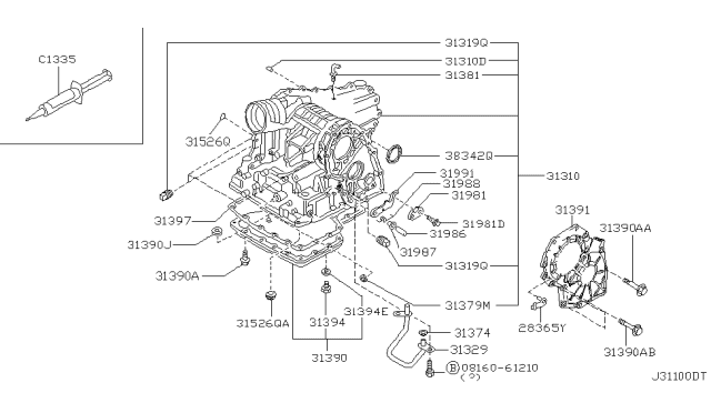 2006 Nissan Maxima  Gasket-Oil Pan Diagram for 313971XD00