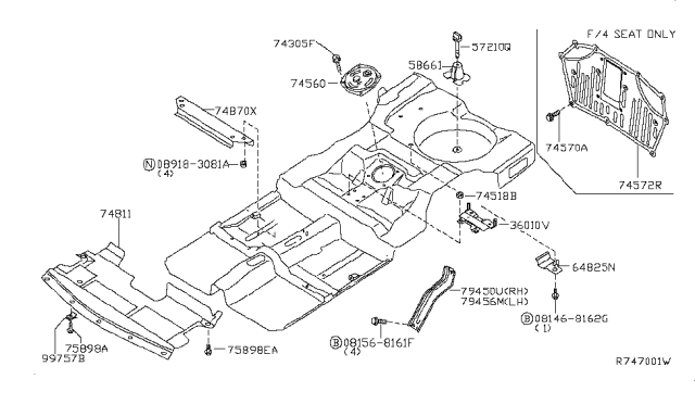 2006 Nissan Maxima Clip Diagram for 015530151U