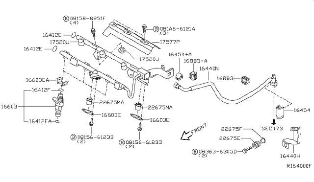2006 Nissan Maxima  Clamp-Injector Diagram for 175717Y000