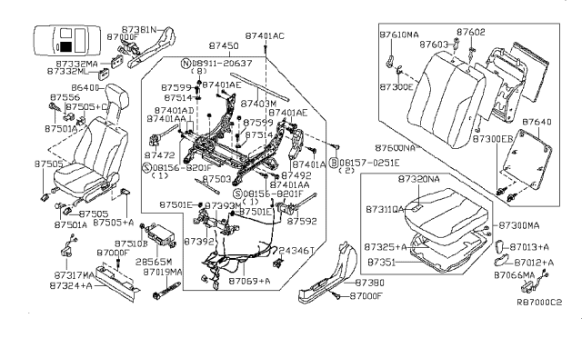 2007 Nissan Maxima  Clip Diagram for 2434610V00