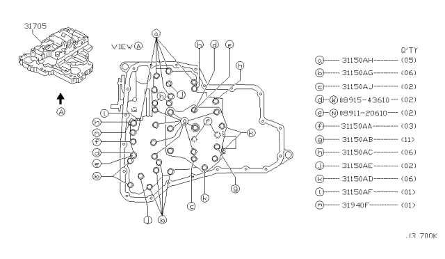 2006 Nissan Maxima Control Valve Assembly Diagram for 317051XE0D