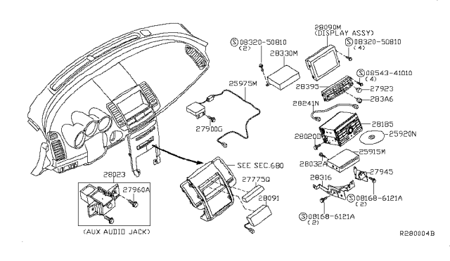 2006 Nissan Maxima Control Assembly-Audio Visual Diagram for 28330CC26A