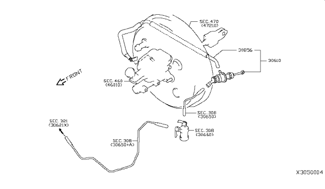 2012 Nissan Versa  Hose - Clutch Reservoir Diagram for 308561KA1A