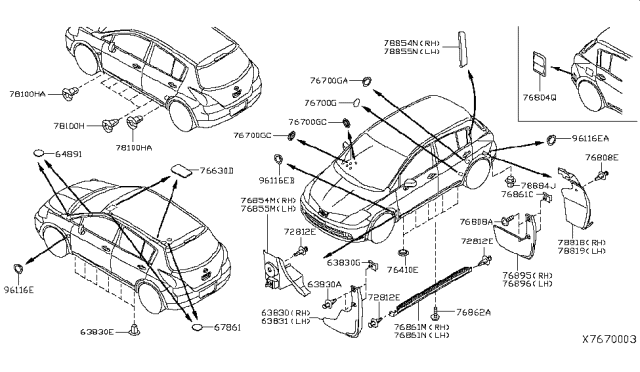 2009 Nissan Versa  Grommet-Screw Diagram for 0128100821