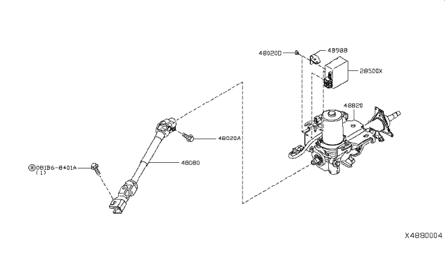 2008 Nissan Versa  Bracket Diagram for 489883U010