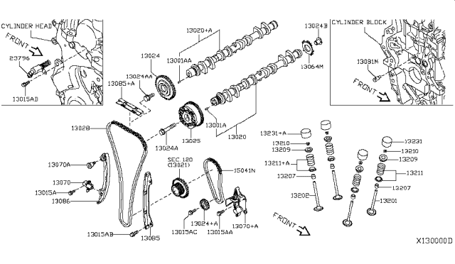 2008 Nissan Versa  Tensioner Assy-Chain Diagram for 13070EN200