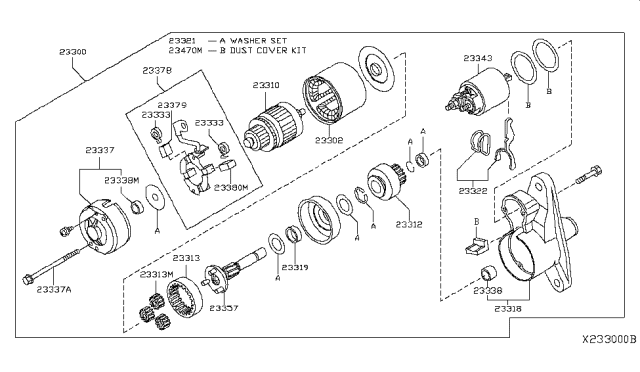 2010 Nissan Versa  Motor Assy-Starter Diagram for 23300EN20B
