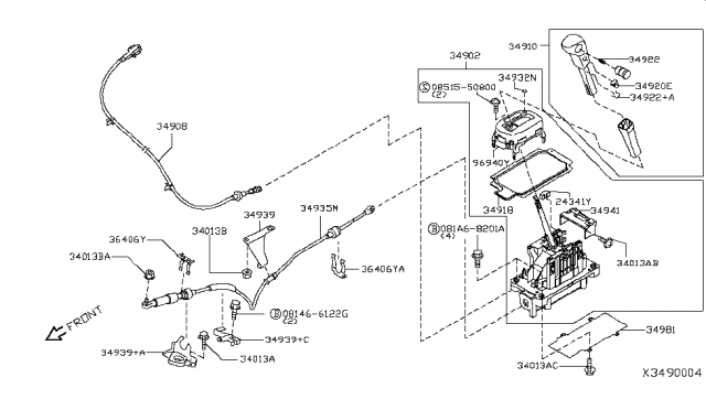 2009 Nissan Versa  Switch Assembly-Over Drive Diagram for 25130ED500