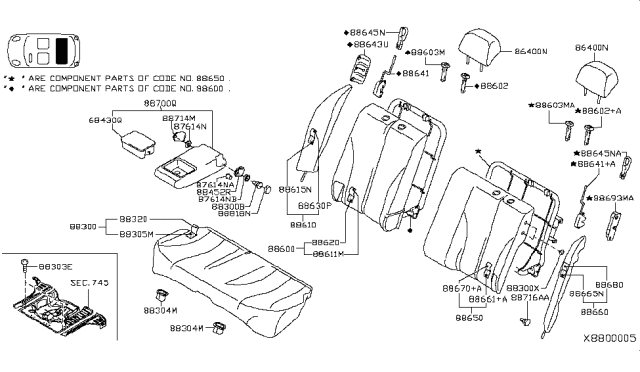 2012 Nissan Versa  Special Bolt Diagram for 868997996A