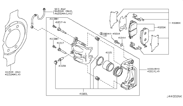 2011 Nissan Murano  Plate-BAFFLE Diagram for 411511AV0A