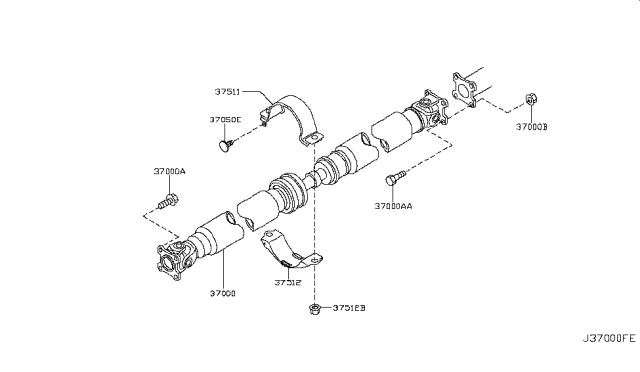 2013 Nissan Murano  Shaft Assembly-PROPELLER Diagram for 370001AA1A