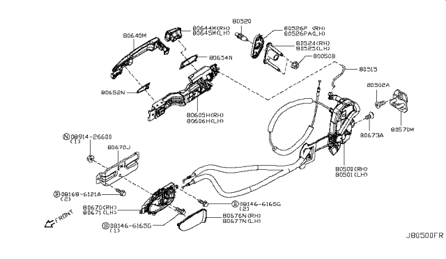 2011 Nissan Murano  Female-DOVETAIL, LH Diagram for 805251GR0A