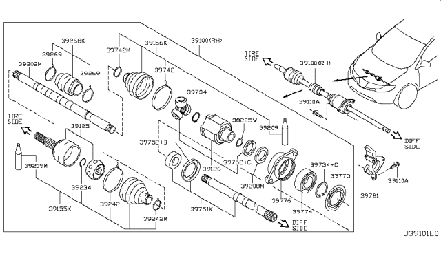 2014 Nissan Murano  Ring-Snap Diagram for 397086N21A