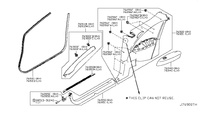 2013 Nissan Murano Finisher-Rear Side, RH Diagram for 769001GR0A