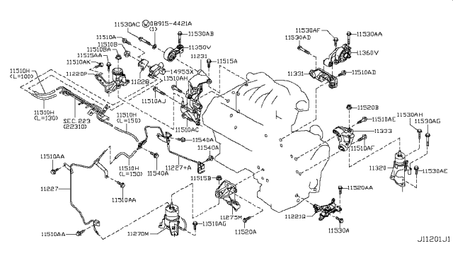 2012 Nissan Murano  Tube-Vacuum Diagram for 11227JP01C