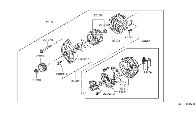 2012 Nissan Murano  Cover Assy-Rear Diagram for 23127JA11A