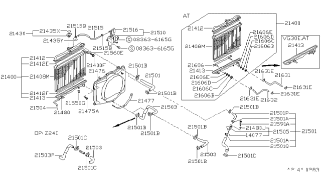 1992 Nissan Pathfinder  Map-Reservoir Tank Diagram for 21712S3800