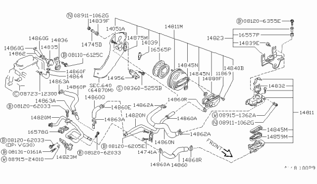 1990 Nissan Pathfinder  Bolt Hex Diagram for 081206355E