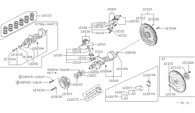 1987 Nissan Pathfinder  Nut Connecting Rod Diagram for 12112N0101