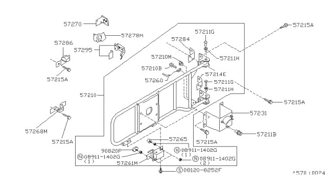 1994 Nissan Pathfinder Road Wheel Nut Diagram for 4022401J00
