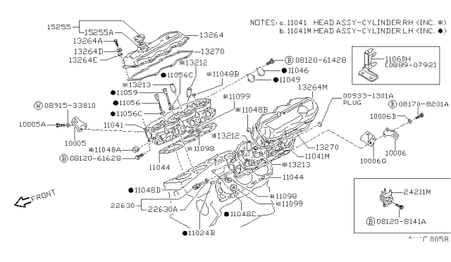 1991 Nissan Pathfinder  Gasket-Head Cover Diagram for 1104989E00