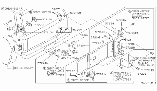 1991 Nissan Pathfinder Pin-Hinge Diagram for E724641G60