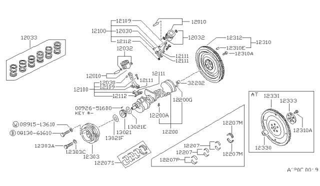 1994 Nissan Pathfinder  Bush-Piston Pin Diagram for 1203021V01