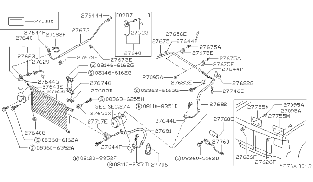 1993 Nissan Pathfinder  Clip-Cable Diagram for 17365B5000