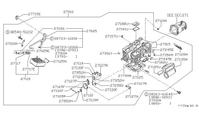 1993 Nissan Pathfinder  Holder-Rod Diagram for B715789910