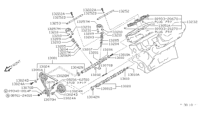 1989 Nissan Pathfinder  Lifter-Valve Diagram for 13231V5014