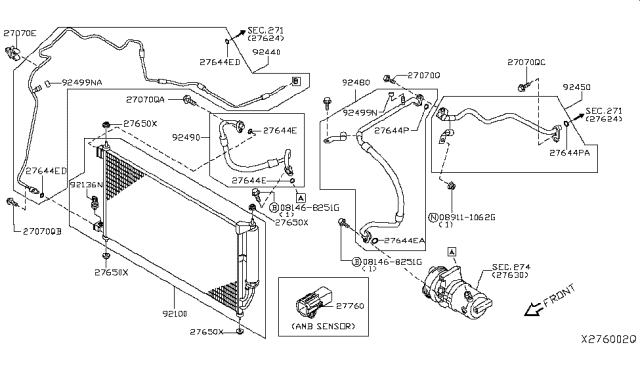 2016 Nissan NV Pipe Assembly-Front Cooler, High Diagram for 924403LM0A