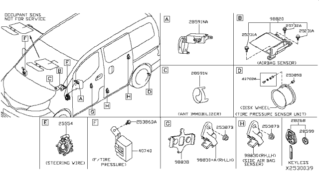 2015 Nissan NV Switch Assembly-Remote Diagram for 28268C990E