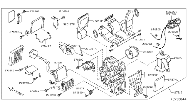 2019 Nissan NV Core-Heater Diagram for 271403LM0A