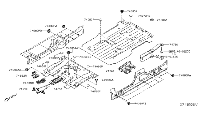 2019 Nissan NV Heat Insulator-Trunk Floor Diagram for 747723LM0C
