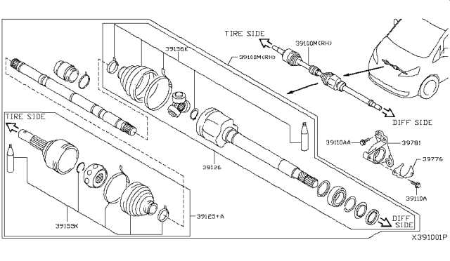 2016 Nissan NV  Joint Assy-Inner Diagram for C97713LM0B