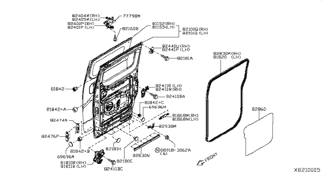 2014 Nissan NV  Door Assembly-Slide, RH Diagram for HBA004AJMA