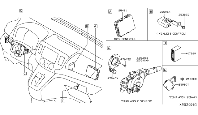 2015 Nissan NV Controller Assembly-Key Less Diagram for 28595JX00B
