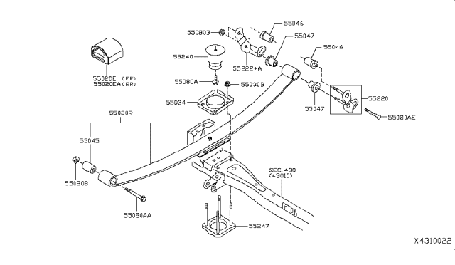 2017 Nissan NV Bolt FLANGE Diagram for 544599AM1A