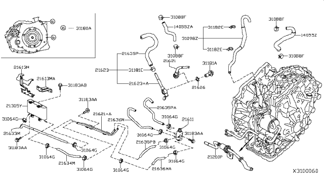 2019 Nissan NV  Hose - Water Diagram for 140553RZ2A