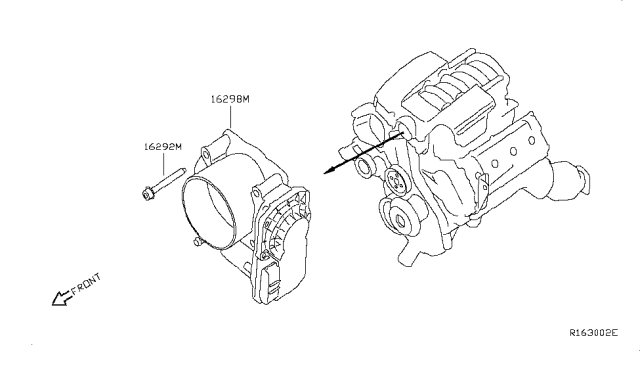 2018 Nissan NV  Throttle Chamber Assembly Diagram for 161191LA0D