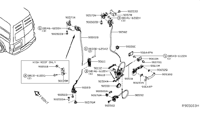 2017 Nissan NV  Cover-Striker Diagram for 739521PA0A