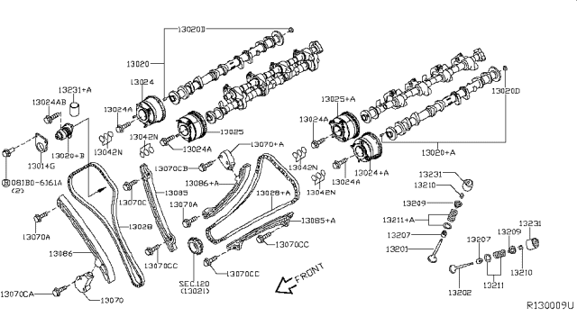 2019 Nissan NV  Camshaft Assy Diagram for 13020EZ30E
