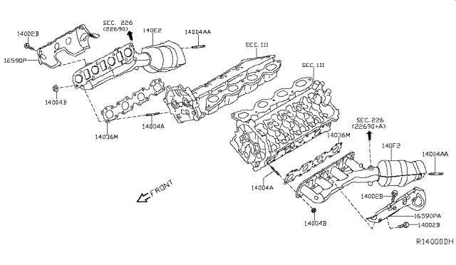 2017 Nissan NV Nut Diagram for 140949BA0A