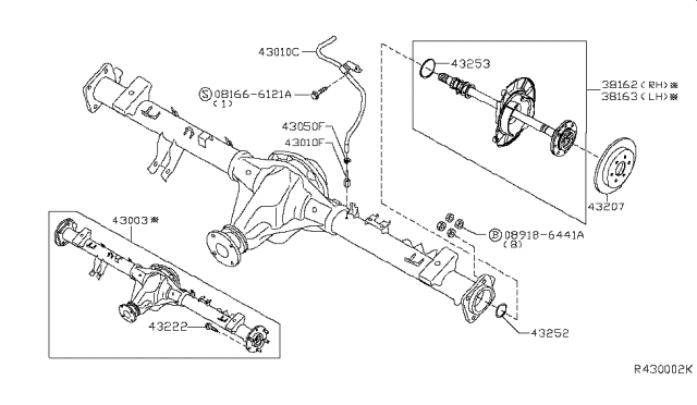 2018 Nissan NV Seal-Oil Rear Axle Shaft Diagram for 432521PA0A