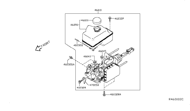2015 Nissan NV  Cylinder Brake Master Diagram for 460101PA8A