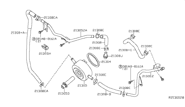 2013 Nissan NV Clip - Hose Diagram for 92555AQ800