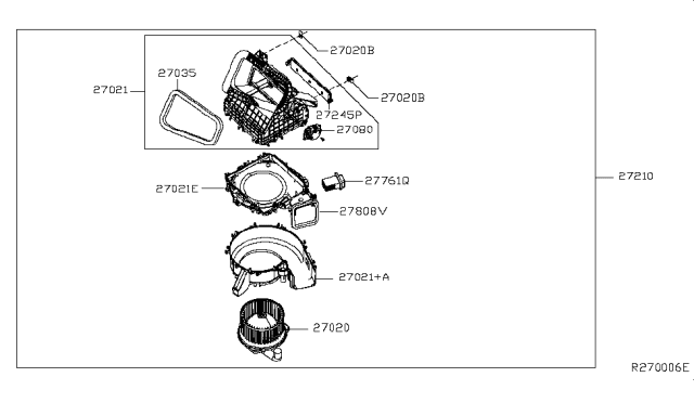 2017 Nissan NV  Blower Assy-Front Diagram for 272201PA0A