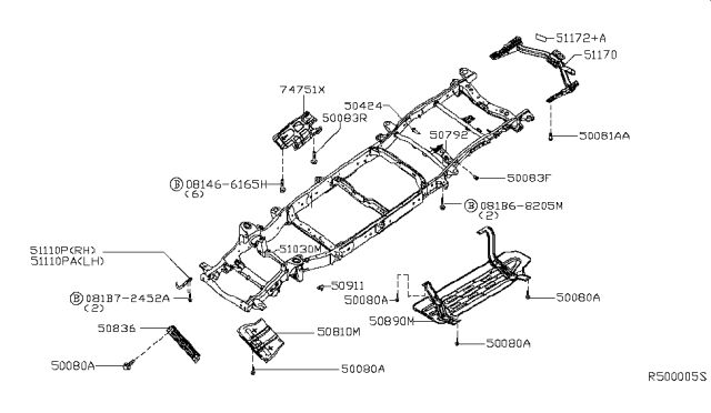 2017 Nissan NV Label-Hitch Diagram for 511721PA0A
