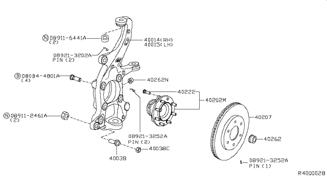 2019 Nissan NV Spindle-KNUCKLE, LH Diagram for 400151PA0A