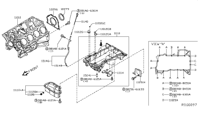 2018 Nissan NV Seal-O Ring Diagram for 15066AR000